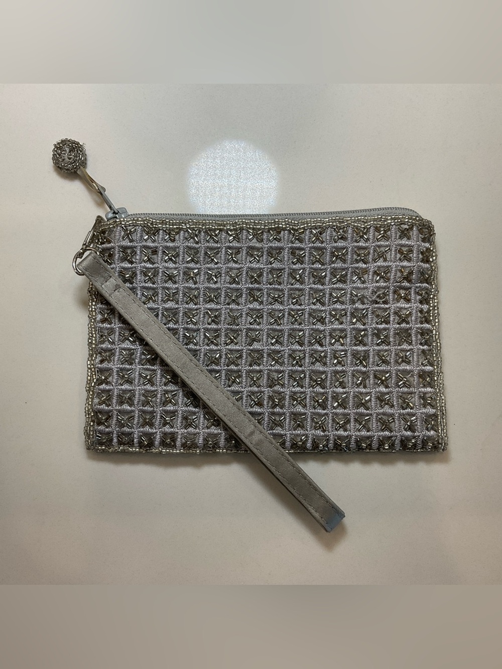 Amanda Smith Vintage Silver Beaded Wristlet